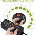thumbnail image 2 of Adjustable Power Supply Adapter, 3V-36V 4A 144W Universal Power, Variable Switching AC/DC Adapter, 100V-240V AC to DC Converter with 14 Tips & LED Voltage Display for 3V to 36V Household Electronics, 2 of 7