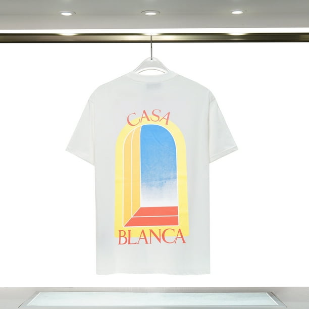 Casablanca 23 Primavera y novedad de verano estilo Fantasy Gate Starry Sky Castle casa letra logo camiseta de manga corta para parejas8096 blanco