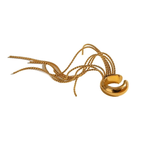 lanema Stylish Tassels Ear Clip Earring Stainless Steel Ear Cuff Accessory for Party and Anniversary Waterproof Jewelry
