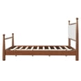 thumbnail image 6 of Christopher Knight Home Queen Size Traditional Bed Frame with Upholstered Headboard, Walnut+Beige, 6 of 8