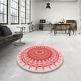 thumbnail image 4 of Ahgly Company Machine Washable Indoor Round Transitional Deep Rose Pink Area Rugs, 6' Round, 4 of 7