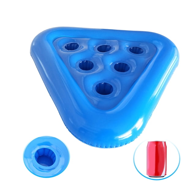 Inflatable Coaster Floating Beer Glass Holder, PVC Material, 54cm Length After Inflation, 6.5cm Hole Depth, 190g Weight, Convenient Pool Accessory