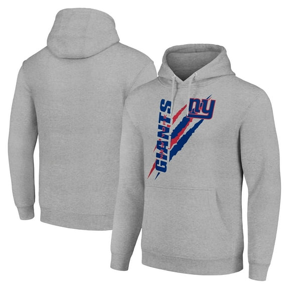Unisex Starter Heather Gray New York Giants Color Scratch Fleece Pullover Hoodie