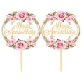 thumbnail image 1 of 2Pcs Acrylic Cake Insert Toppers Wedding Anniversary Dessert Toppers Cake Decors, 1 of 6