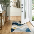 thumbnail image 2 of ODIKA 2'x3' Washable Doormat Abstract Modern Wavy Design With Brushstroke Motif And Marbled Accents for Entryway, Kitchen, Laundry Room, Non-Slip, Low Pile, 2 of 7