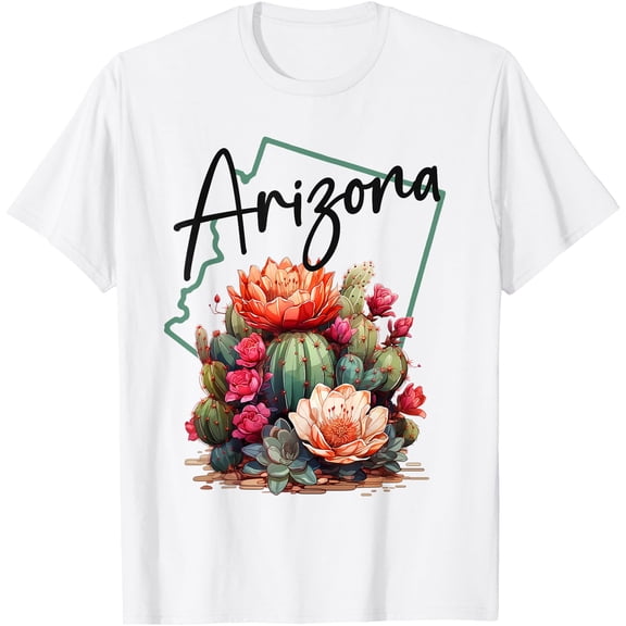 Love State Of Arizona Blooming Cactus Flowers Unisex T-Shirt for Men Women Kids Toddler