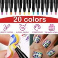 thumbnail image 2 of Tkrady 20 Colors Nail Polish Pen 2ml, 3 in 1 One Step Nail Gel Pen Brush Pen No Need Base Top Coat, For Nail Art DIY Drawing Polish Marker Pen Nail Decoration, 2 of 5