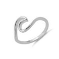 thumbnail image 2 of 925 Sterling Silver Oxidized Platinum Plated Ocean Wave Women Valentines Day Gifts Ring, 2 of 4