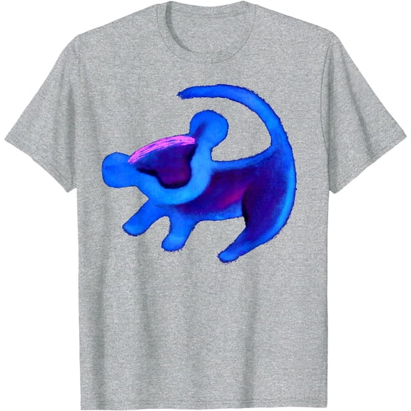 The Lion King Simba Cave Painting Blue Hue DTG Print Unisex T-Shirt