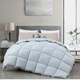 thumbnail image 3 of Chezmoi Collection All Season Oversized Queen Size Down Alternative Comforter - Plush Microfiber Fill - Box Stitch Quilted - Duvet Insert with Corner Tabs (Oversized Queen, Silver Gray), 3 of 9
