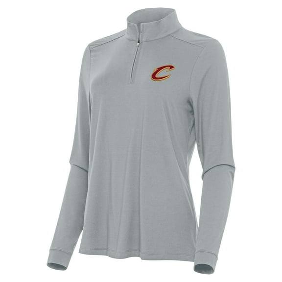 Women's Antigua Gray Cleveland Cavaliers Intent Quarter-Zip Top