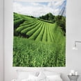 thumbnail image 1 of Nature Tapestry, Landscape Tea Fields Surrounding with Forest Summer Time View Picture Rural Day, Fabric Wall Hanging Decor for Bedroom Living Room Dorm, 5 Sizes, Green and Blue, by Ambesonne, 1 of 1