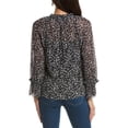 thumbnail image 2 of Vince Camuto Women's Printed Tie Neck Bell Sleeve Blouse, Black/White Small, 2 of 2