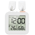 thumbnail image 3 of Tnarru Digital Alarm Clock Digital Bathroom Clock Electronic LED Time Display Bedside Clock Temperature Display for Dormitory Office 2Pcs Hooks White, 3 of 8