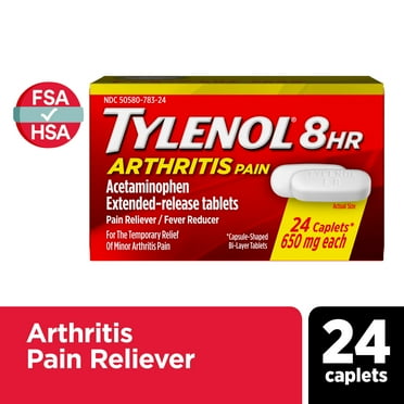 Tylenol 8 Hour Arthritis & Joint Pain Acetaminophen Caplets, 24 Count