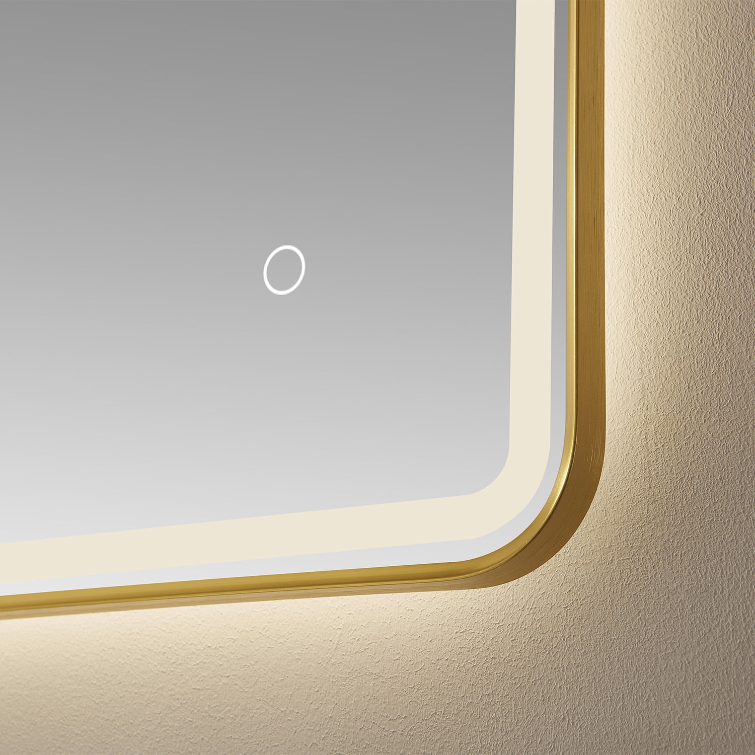Vinnova Piceno 48" Rectangle LED Wall Mount Bathroom Vanity Mirror in Gold Frame