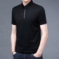 thumbnail image 2 of Men's Zip-Up Shirt Short Sleeve Moisture Wicking Outdoor Golf Shirt Collar Sports Tennis Shirt, 2 of 4