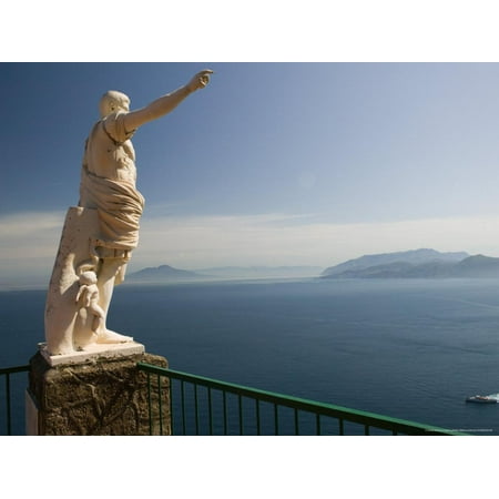 Ceasar Statue Above the Bay of Naples, Ceasar Augustus Hotel, Anacapri, Capri, Campania, Italy Print Wall Art By Walter