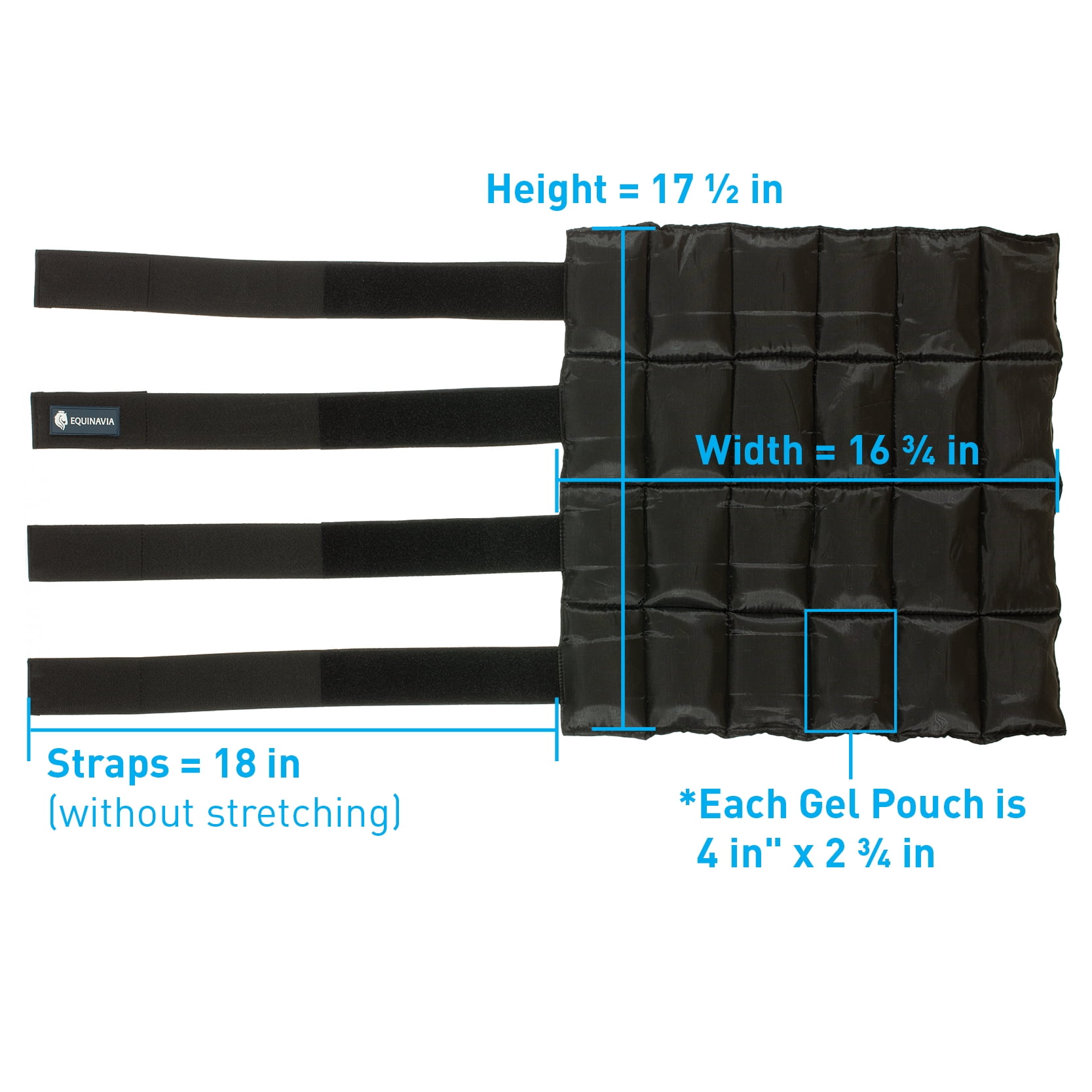 Equinavia Cool Relief Therapy Ice Boots Leg Wraps Pair for Horses, Gel Pack with Adjustable Straps | 16.5" x 15.5" with Storage Bag