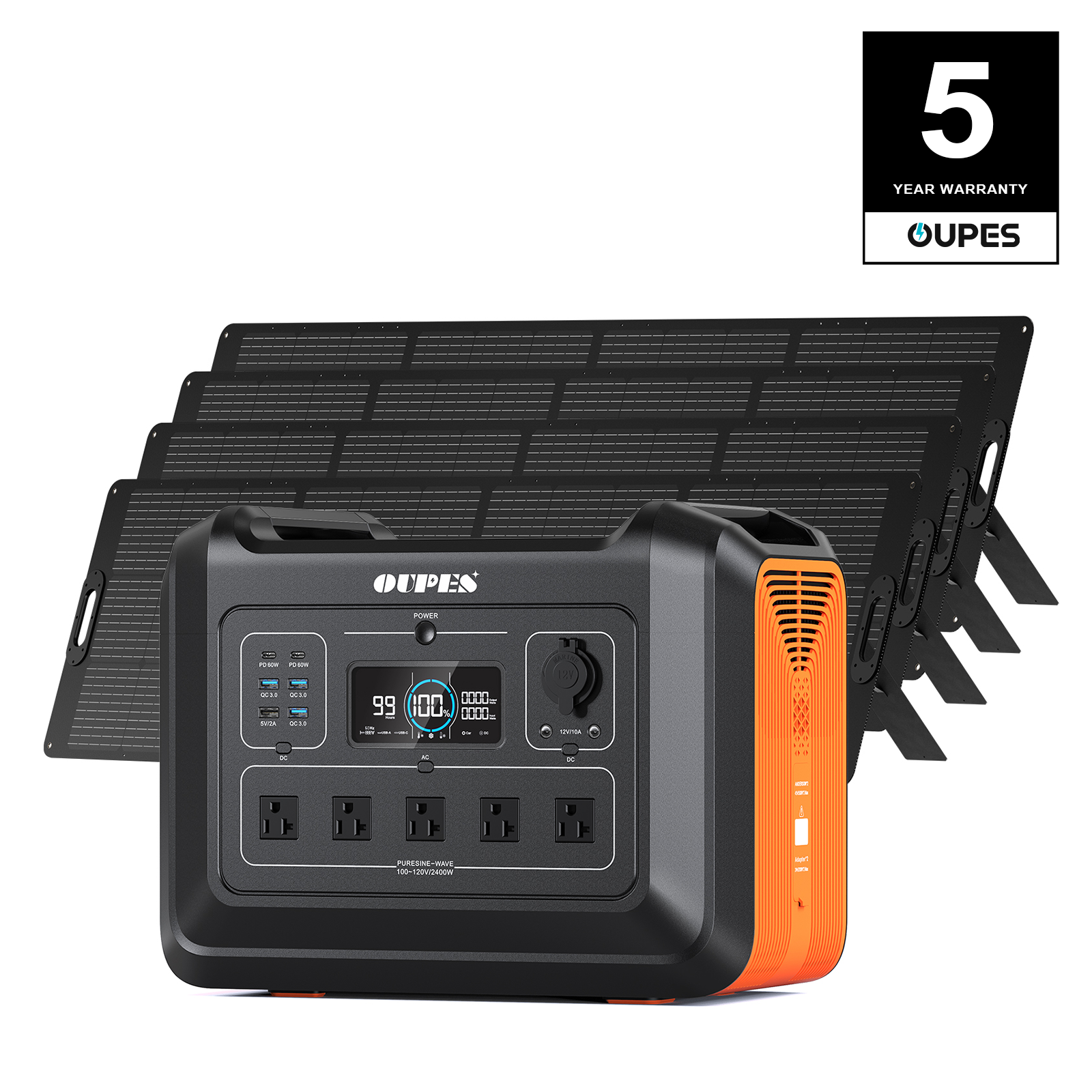Jackery Explorer 2000 V2 Stazione Di Alimentazione Portatile 2042Wh Con Pannello Solare 200W, LiFePO4, Ricarica Rapida Per Camper E Campeggio