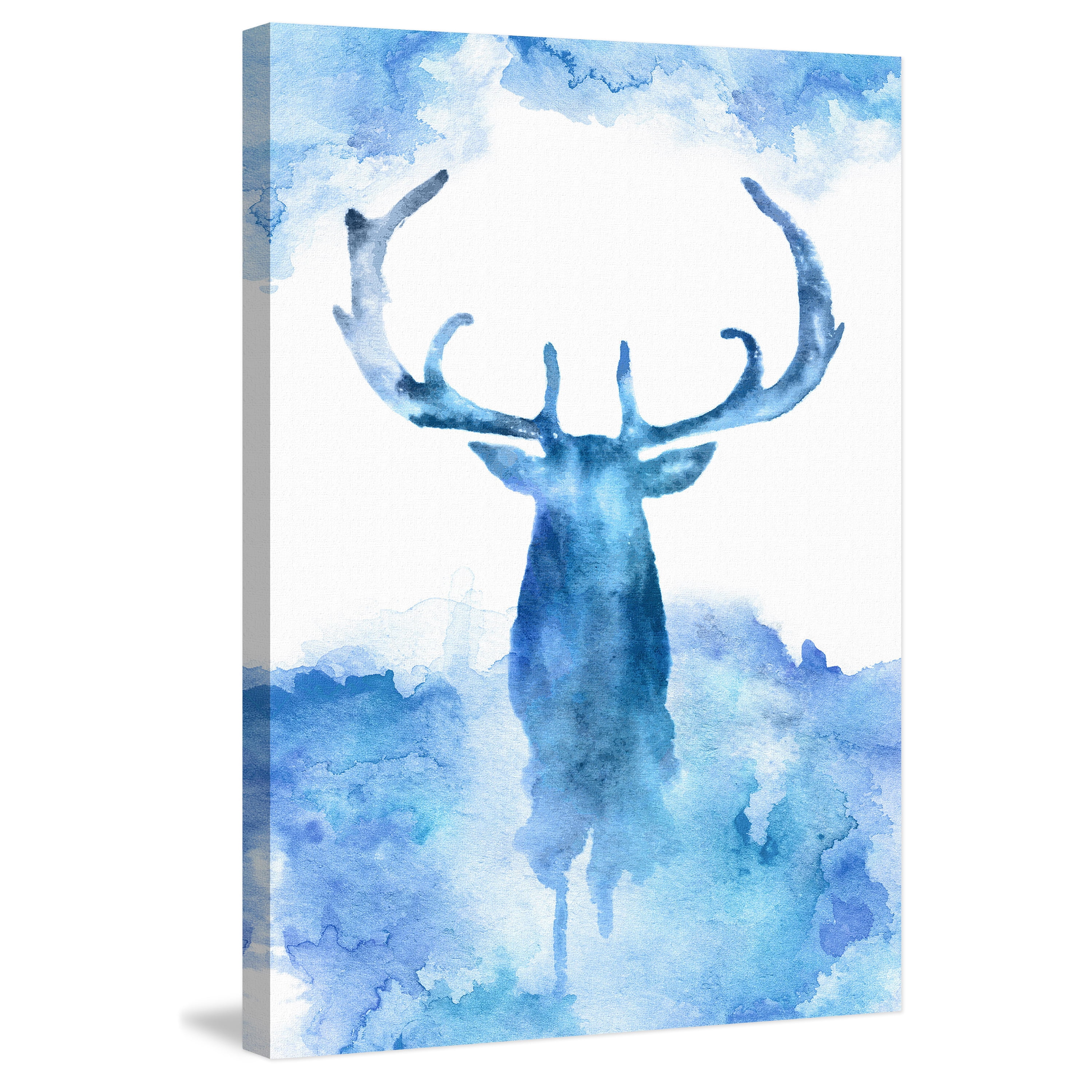 "Blue Moose" Painting Print on Wrapped Canvas