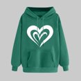 thumbnail image 2 of Goodeals Online Deals,Valentines Day Fleece Sweatshirt Women Oversized Love Heart Shirt Hoodies Valentine's Long Sleeve Tops Teen Girls Trendy Pullover(Army Green,XL), 2 of 5