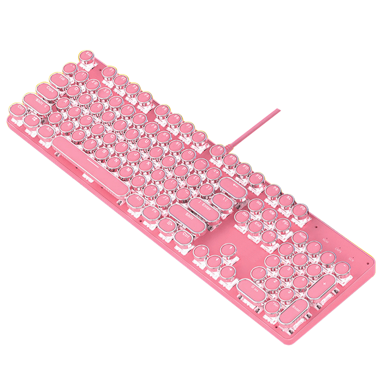 Wired Gaming Keyboard,104 Keys Compact Mechanical Keyboard Pink Color  Keycaps,Pro Driver/Software Supported - Cherry blossom pink