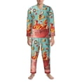 thumbnail image 3 of Balery Floating Colorful Cereal Pijama para Hombre de Dos Piezas con Manga Larga, Conjunto de Dormir y Descanso Suave con Bolsillos-Large, 3 of 7