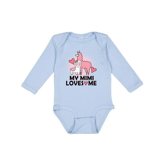 Inktastic My Mimi Loves Me Llama Girls Long Sleeve Baby Bodysuit