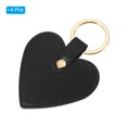thumbnail image 3 of Uxcell Heart Leather Keychains Leather Key Fobs with Key Rings Keychain Holder for Wedding Gifts Black 4 Pack, 3 of 6