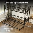 thumbnail image 5 of Leumius Twin over Twin Bunk Bed with Trundle,Heavy Duty Metal Bed Frame with Full-Length Guardrail and Ladders for Kids/Teens/Adults,Space-Saving,Black, 5 of 9