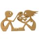 thumbnail image 4 of Estatuilla de estatua de madera creativa la figura familiar ornamento decoración artesanal TUNC Sencillez, 4 of 4