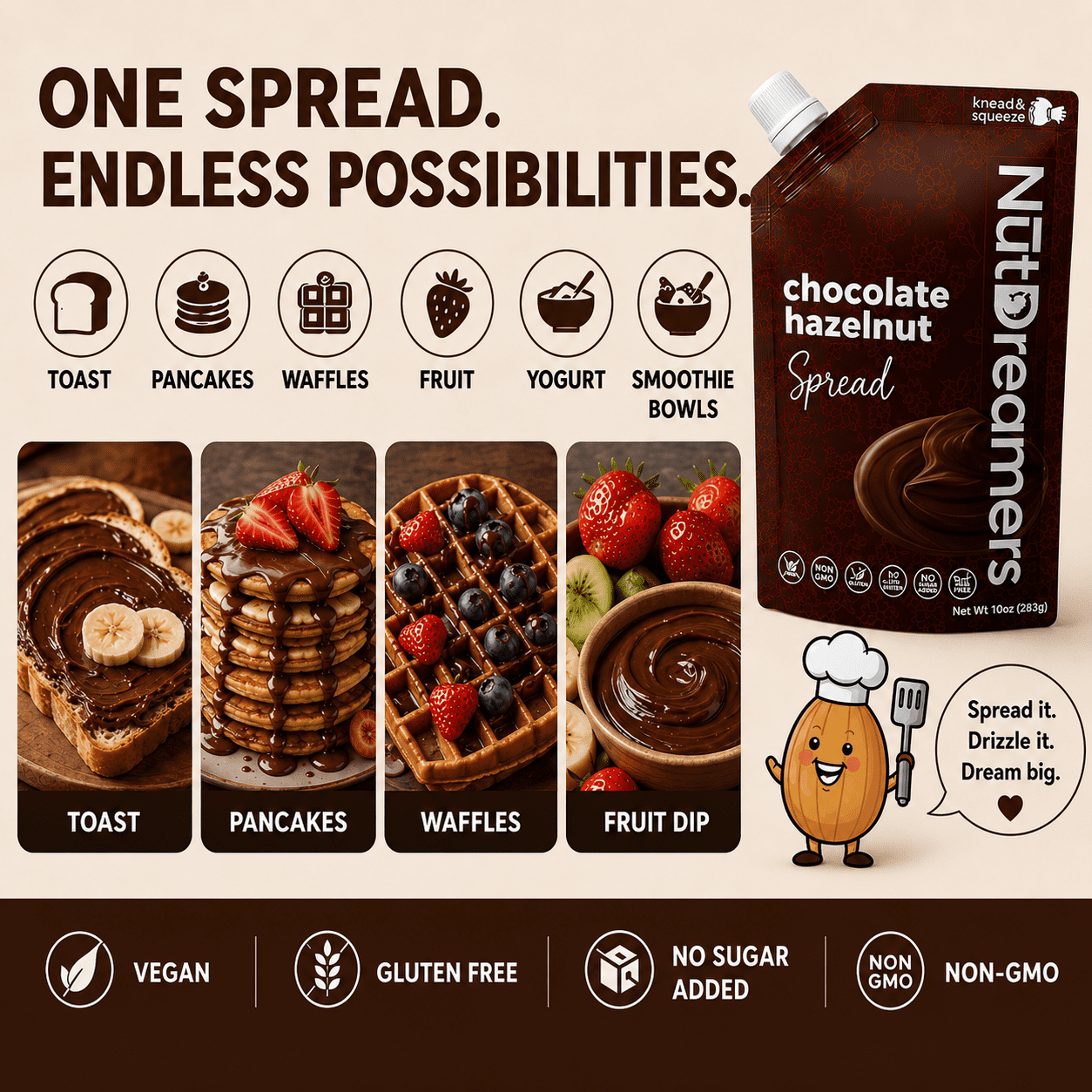 Chocolate Hazelnut Spread | Sugar-Free, Palm Oil–Free | Nut Dreamers