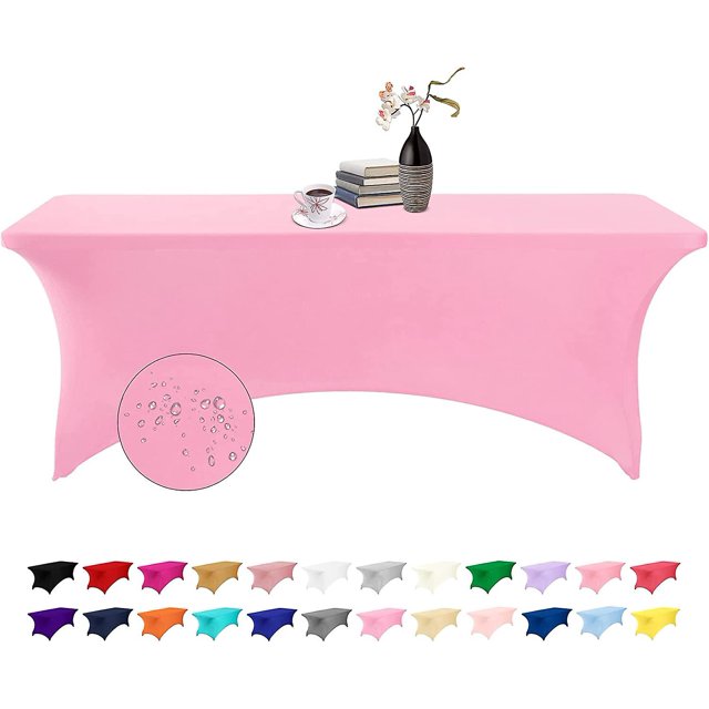 Cubierta para muebles de patio YONGSHENG cubierta de mesa impermeable de spandex 8 pies rosa
