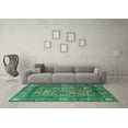 thumbnail image 3 of Ahgly Company Indoor Square Abstract Turquoise Blue Modern Area Rugs, 5' Square, 3 of 4
