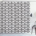 thumbnail image 1 of Ambesonne Black and White Shower Curtain, Floral Retro Circle, 69"Wx84"L, Black White, 1 of 3