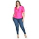 thumbnail image 5 of Blusa de satin con detallle central Roman Fashon /Tallas Extras, 1825 (Fiusha) fucsia 38, 5 of 5