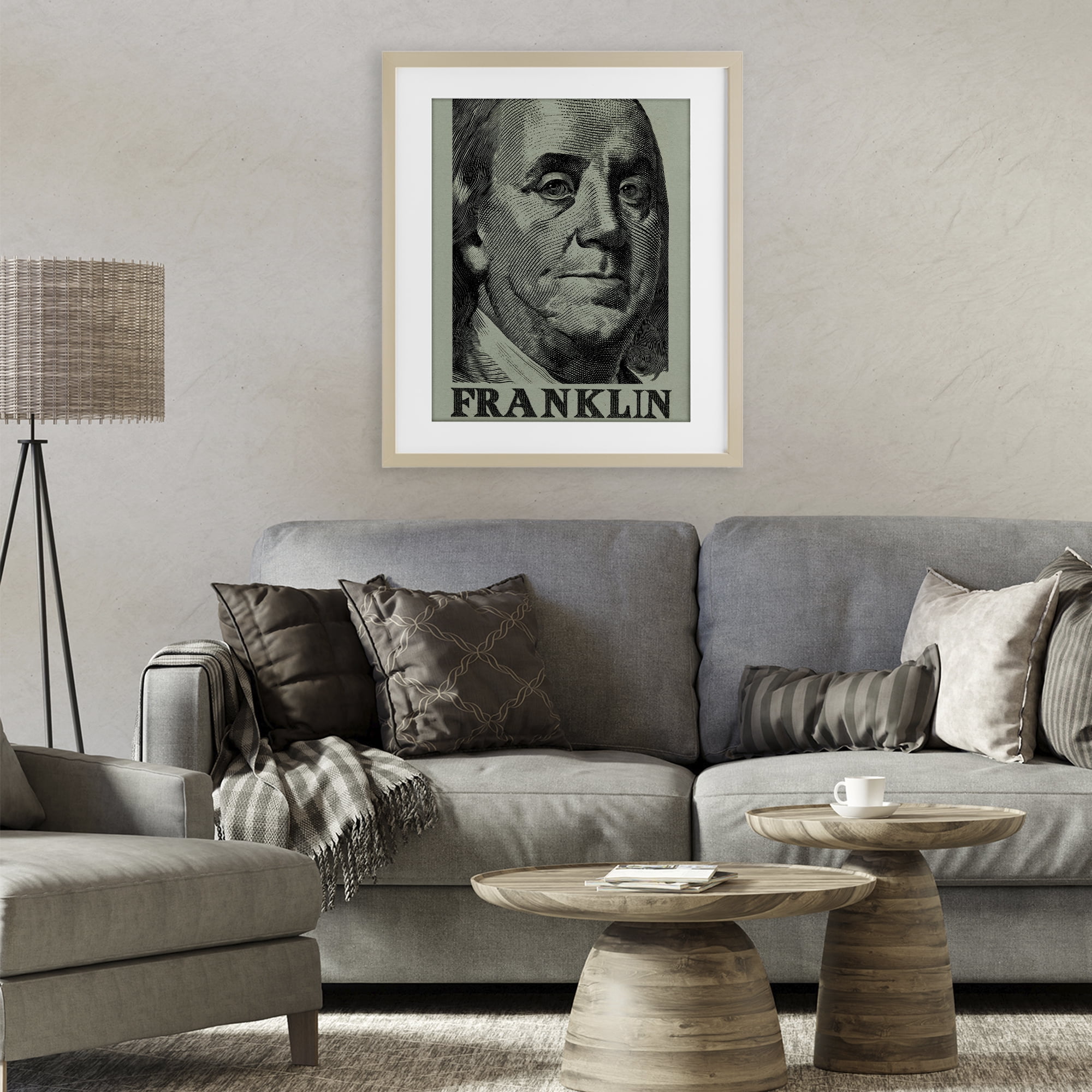 Stupell Industries Franklin's Influence Portrait Birch Framed Print Under Glass, design by Svetlana Aleynikova