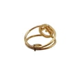thumbnail image 2 of Pre-Owned FENDI F-Is Ring, Medium, Gold with Rhinestones, Women's, 2 of 7