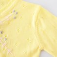 thumbnail image 6 of NAISIBABY Girls Cardigan Sweater, Ruffles V Neck Long Sleeve Cute Hollow Out Cropped Button Tops for Kids Yellow 18-24Months, 6 of 9