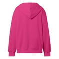 thumbnail image 4 of Inglocry Oversized Zip Up Hoodie for Women Fleece Long Sleeve Hooded Sweatshirts Cute Y2k Jackets 2025 Fall Winter Clothes Hot Pink L, 4 of 5