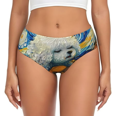 Sikiie Dog Guitar Starry Night Women s High Waisted Cotton Underwear Soft Breathable Panties Stretch Briefs Seamless Ladies Panties-XX-Large
