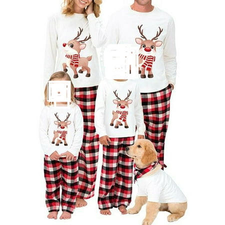 

Diconna Family Matching Pajamas Set Christmas Sleepwear Parent-Child Pjs Outfit for Xmas Holiday Party White Kid 6-7 Years