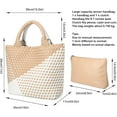 thumbnail image 3 of Woven Bag for Women, Vegan Leather Tote Bag Large Summer Beach Travel Handbag and Purse Retro Handmade Shoulder Bag, 3 of 6
