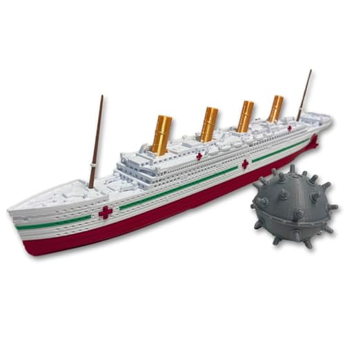 TitanicToyCo HMHS Britannic Model Ship (1 Ft Long, Fully Assembled) – Britannic Toys for Kids, Toy Cruise/Cargo Ship (Arts,Crafts&Sewing->Model&HobbyBuilding->Pre-Built&DiecastModels->Watercraft)