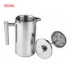 PURATEN French Press Coffee Maker Best Double Walled Stainless Steel Cafetiere Insulated Coffee Tea Maker Pot Filter Baskets For Kitchen Coffee Bar