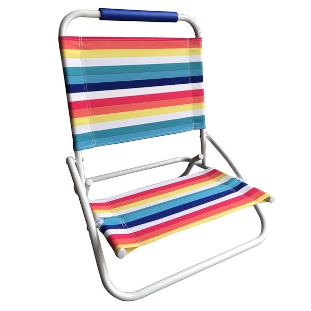 Mainstays Folding Beach Sand Chair Rainbow Stripe Walmart Com Walmart Com