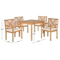 thumbnail image 3 of SAFAVIEH Del Mar Outdoor Contemporary 5 Piece Dining Set with Cushion, Natural/Beige, 3 of 6