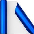 thumbnail image 2 of Blue Metallic Wrapping Paper Mini Rolls - Solid Matte Gift Paper - 17 Inches X 33 Feet Great for Graduation, Weddings, Birthdays, Mother's Day, Father's Day, 2 of 7