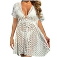 thumbnail image 2 of TMOYZQ Bathing Suit Cover Up for Women Crochet Beach Cover Ups Hollow Out Knit Sundress Outfits 2025 Beachwear, 2 of 4
